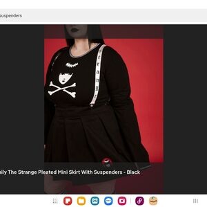 Dolls Kill Emily The Strange Black Skirt with Red and White Detail